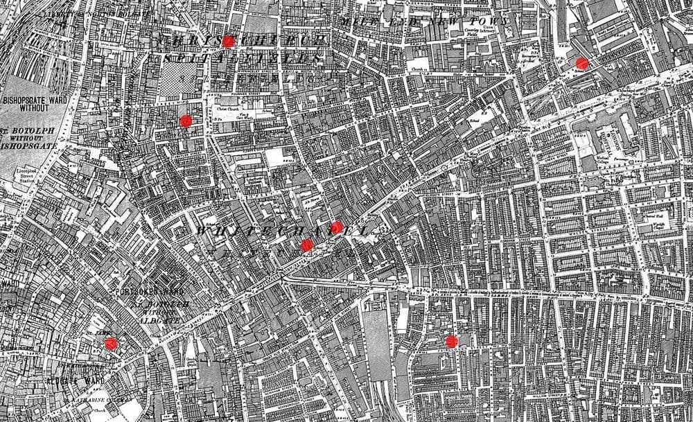 Mapa vrážd vo Whitechapeli, Ordnance Survey 1894