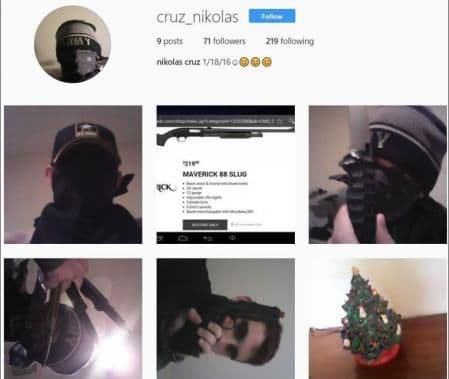 Instagramový účet Nikolasa Cruza, zdroj: Sky News